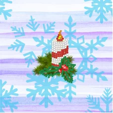 M-025 Рождественская свеча. Схема для вышивки магнита на подрамнике. СвитАрт