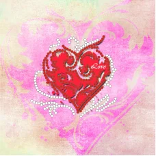 M-030 Сердечко. Схема для вышивки магнита на подрамнике. СвитАрт