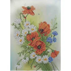 А5-Д-216 Маки и ромашки. Схема для вышивки бисером ТМ Acorns