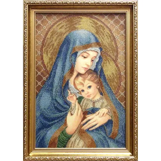 МДС Мадонна с ребенком (в синем ). Схема для вышивки бисером БС Солес