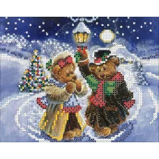 ФЧК-5009 Мишки под омелой. Схема для вышивки бисером Феникс