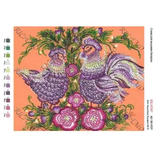 А4Н_040 БК-4207 Петушки. Схема для вышивки бисером ТМ Virena 