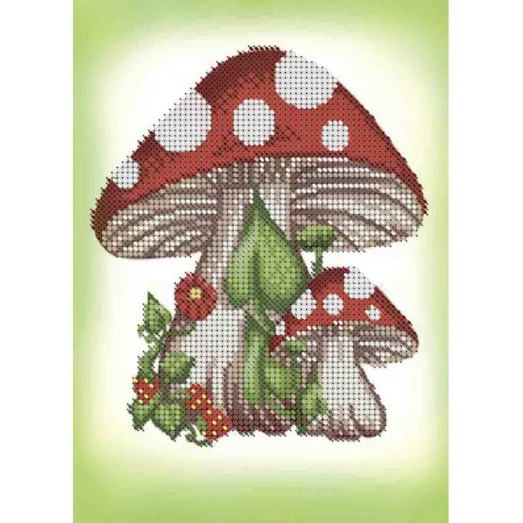 А5-Д-342 Мухоморы. Схема для вышивки бисером ТМ Acorns