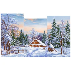 MVSI-187(38*66) ХОЛСТ. Зимний пейзаж. Схема для вышивки бисером СвитАрт