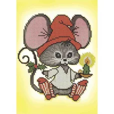 А5-Д-284 Мышонок со свечой. Схема для вышивки бисером ТМ Acorns