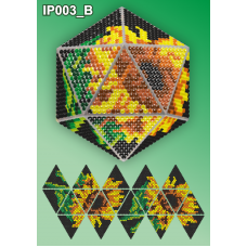 IP-003-В Новогодний шар Подсолнухи на черном. Набор для выкладки пластиковыми алмазиками ТМ Вдохновение