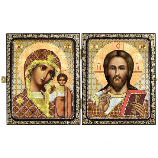 СА7300 Христос Спаситель и Пресв. Богородица Казанская. Набор для вышивки бисером Нова Слобода