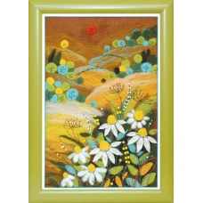 В-203 Ромашковое поле. Набор для валяния картины ТМ Чаривна Мить