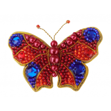АБН-020 Набор для вышивания броши Бабочка красно-синяя ТМ А-Строчка