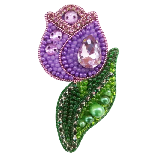 АБН-023 Набор для вышивания броши Тюльпан Лиловый ТМ А-Строчка