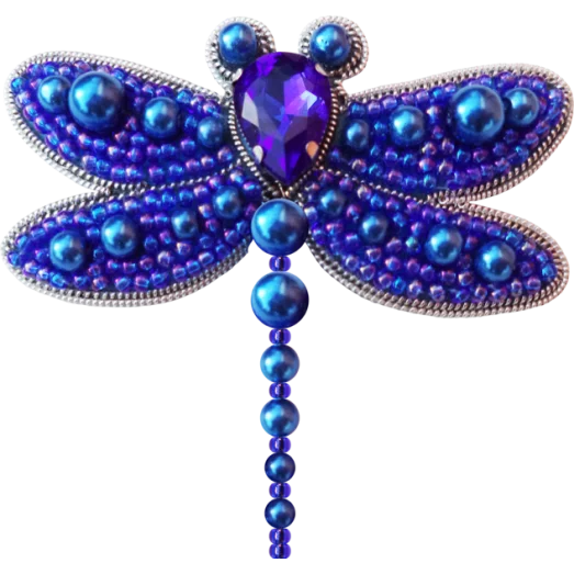 АБН-030 Набор для вышивания броши Стрекоза синяя ТМ А-Строчка