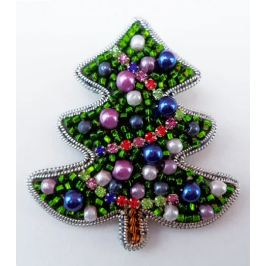 АБН-007 Набор для вышивания броши "Елочка №1 Серебро" ТМ А-Строчка