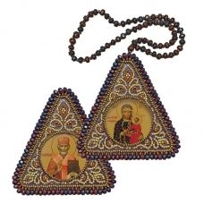 ВХ1035 Богородица Одигитрия и Николай Чудотворец. Набор для вышивания двухсторонней иконы Нова Слобода