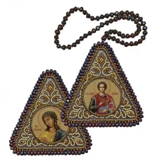 ВХ1004 Св.Вмч.Целитель Пантелеимон и Ангел Златы Власы. Набор для вышивания двухсторонней иконы Нова Слобода