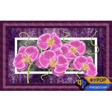 ФР-НБч-008 Цветы на фиолетовом фоне. Схема для вышивки бисером ТМ Фурор рукоделия