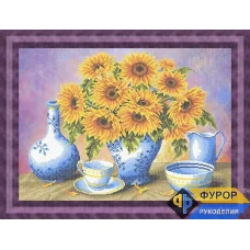 ФР-НБч2-009-2 Подсолнухи в вазе. Схема для вышивки бисером ТМ Фурор рукоделия