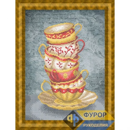 ФР-НБч3-101-2 Натюрморт из кружек. Схема для вышивки бисером ТМ Фурор рукоделия