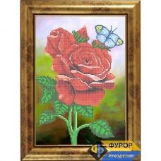 ФР-НБч3-026 Красная роза. Схема для вышивки бисером ТМ Фурор рукоделия