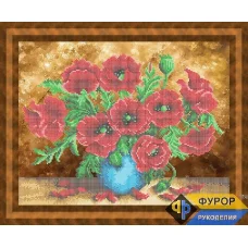 ФР-НБч3-58-1 Маки в вазе. Схема для вышивки бисером ТМ Фурор рукоделия