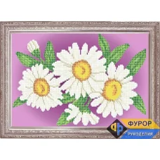 ФР-НБч4-022-1 Ромашки на фиолетовом фоне. Схема для вышивки бисером ТМ Фурор Рукоделия