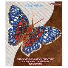 NBFL-028 Набор бабочка Красный Павлин на водорастворимом флизелине ТМ Вдохновение