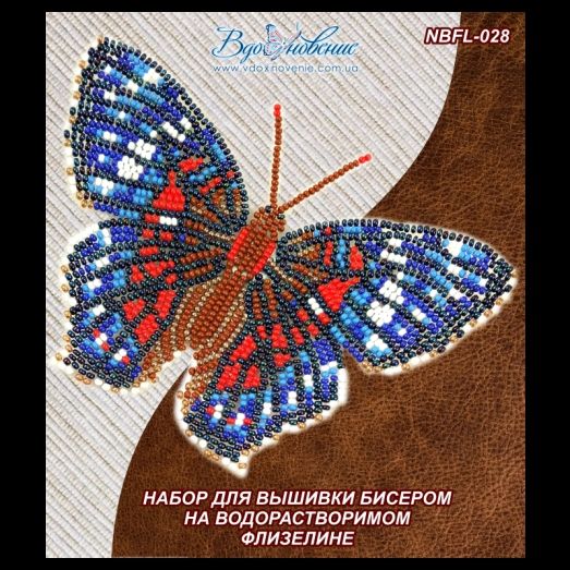 NBFL-028 Набор бабочка Красный Павлин на водорастворимом флизелине ТМ Вдохновение