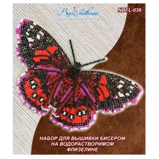 NBFL-036 Набор бабочка Адмирал красный на водорастворимом флизелине ТМ Вдохновение