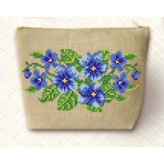 НБК-3-004 Фиалки Набор для вышивания косметички Маричка