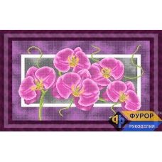 ФР-НБп-006 Цветы на фиолетовом фоне. Схема для вышивки бисером ТМ Фурор Рукоделия