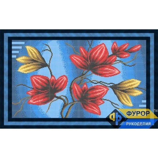 ФР-НБп-010 Натюрморт на синем фоне. Схема для вышивки бисером ТМ Фурор Рукоделия