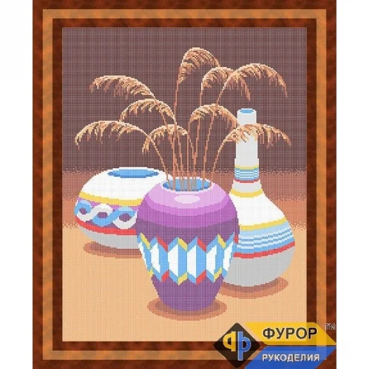 ФР-НБп2-001 Вазы. Схема для вышивки бисером ТМ Фурор Рукоделия