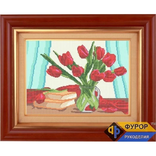 ФР-НБп3-003-2 Тюльпаны. Схема для вышивки бисером ТМ Фурор Рукоделия