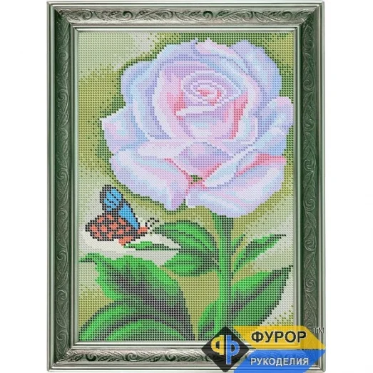 ФР-НБп4-027 Белая роза. Схема для вышивки бисером ТМ Фурор Рукоделия