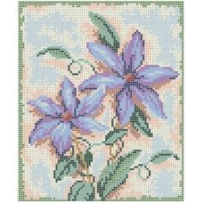 ФПК-4055 Нежность садовых цветов. Клематис. Схема для вышивки бисером Феникс