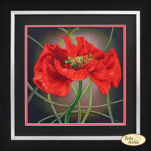 НГ-045 Огненный мак. Набор для вышивки бисером. Тела Артис