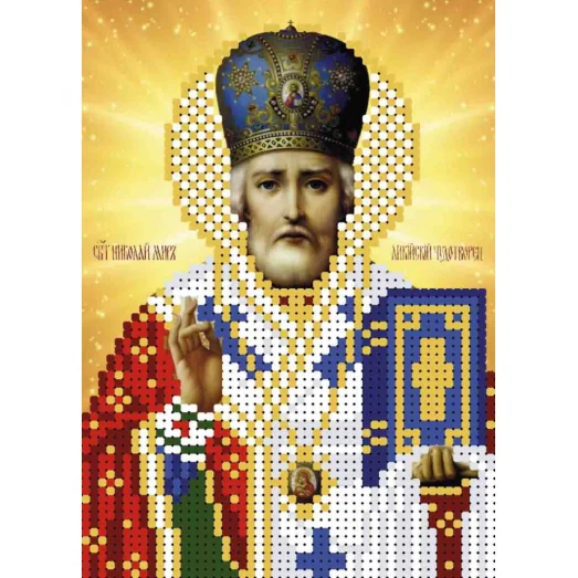А6-И-170 Николай Чудотворец (золото частичная). Схема для вышивки бисером ТМ Acorns