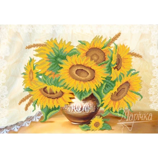 НКП-2-004 Букет подсолнухов. Набор для вышивки бисером ТМ Маричка