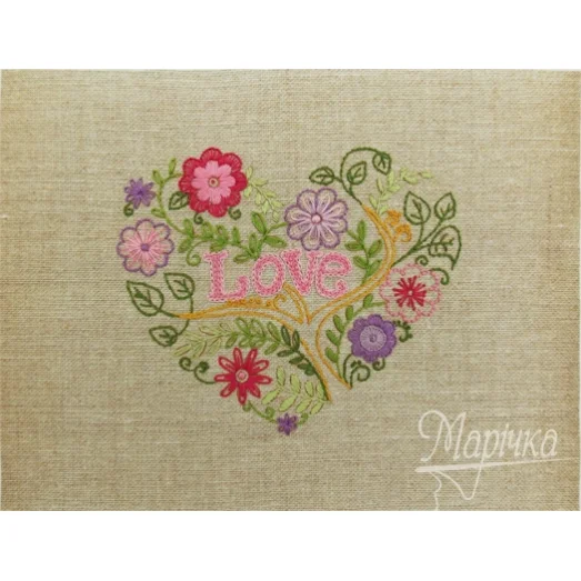 НКШ-4001 Цветочное сердце. Наборы для вышивки нитками ТМ Маричка