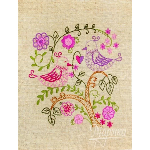 НКШ-4003 Влюбленные птички. Наборы для вышивки нитками ТМ Маричка