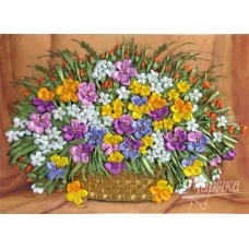 НЛ-3044 Веселая семейка. Наборы для вышивки лентами ТМ Маричка