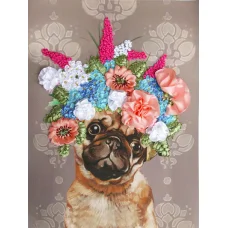 НЛ-3077 Мопс.. Набор для вышивания лентами. Маричка