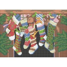 ФПК-4003 Рождественские носки над камином. Схема для вышивки бисером Феникс
