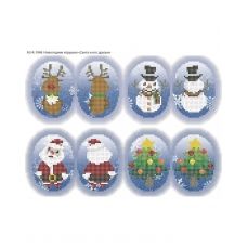 А3-К-1048 Новогодние игрушки "Санта и его друзья" Схема для вышивки бисером ТМ Acorns