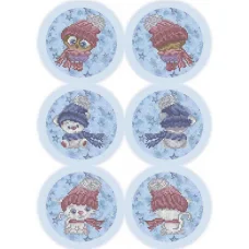 А3-К-916 Новогодние игрушки Зверята в шапках. Схема для вышивки бисером ТМ Acorns