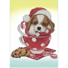 А5-Д-167 Новогодний щенок. Схема для вышивки бисером ТМ Acorns