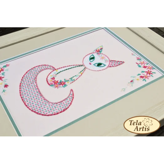 НШ-003 Цветочный кот-3. Набор для вышивки нитками. Тела Артис