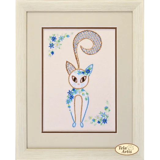 НШ-004 Цветочный кот-4. Набор для вышивки нитками. Тела Артис