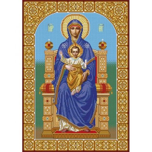 А2-И-558 Образ Богородица на престоле. Схема для вышивки бисером ТМ Acorns