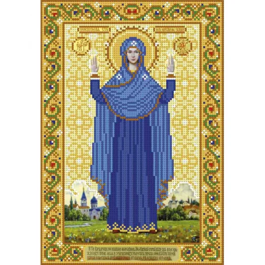 А4-И-553 Образ богородицы Нерушимая стена. Схема для вышивки бисером ТМ Acorns