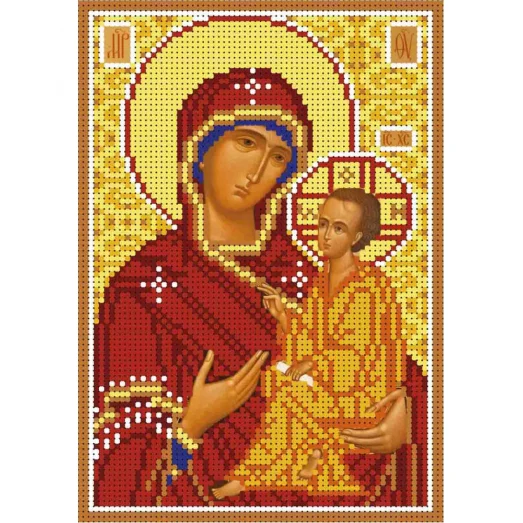 А5-И-391 Образ богородицы Тихвинская. Схема для вышивки бисером ТМ Acorns